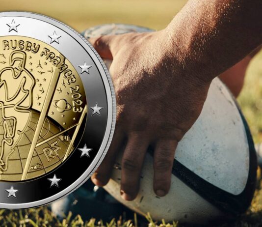 coppa del mondo rugby francia monnaie de paris due euro sport