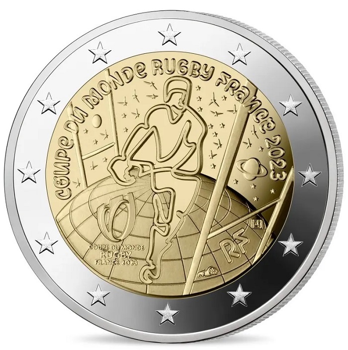 coppa del mondo di rugby 2023 moneta 2 euro francia monnaie de paris