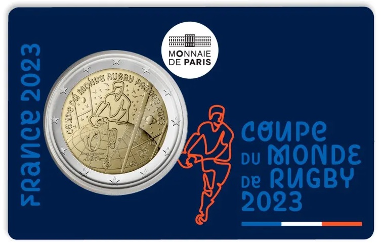 coppa del mondo di rugby 2023 moneta 2 euro francia monnaie de paris
