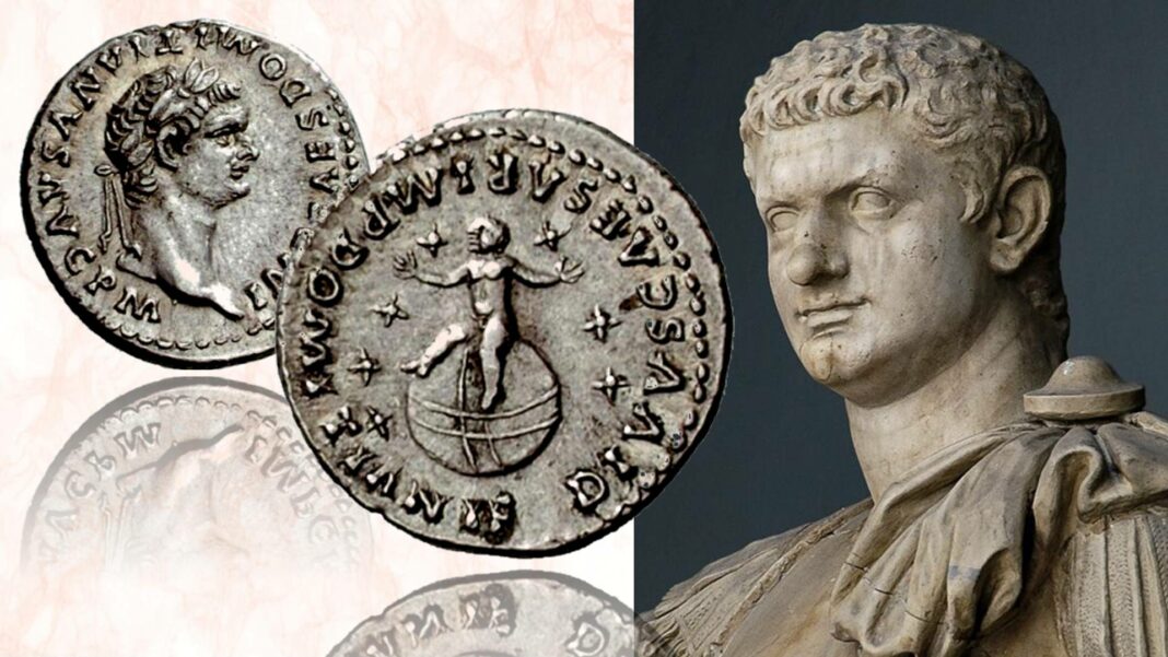 figlio bambino domiziano imperatore roma domizia augusta denario moneta giove stelle