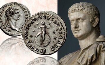 figlio bambino domiziano imperatore roma domizia augusta denario moneta giove stelle