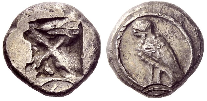 atene, corinto, moneta, argento, tetradramma, didramma, civetta, ulivo, quadrato