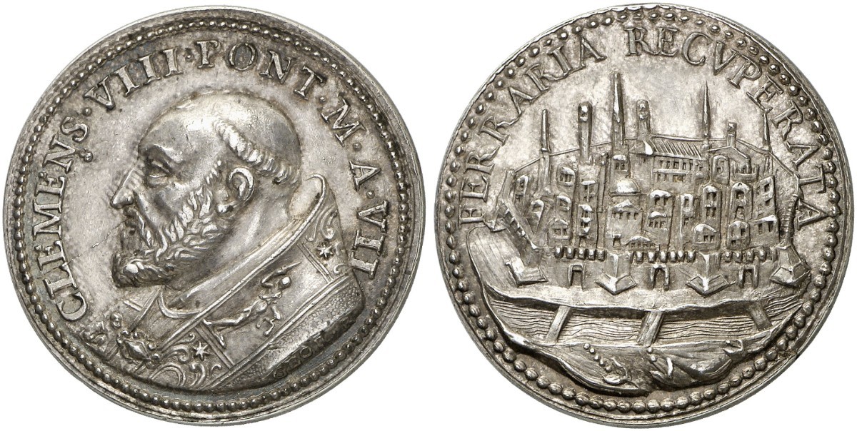 ferrara estensi papa clemente viii devoluzione 1598 monete medaglie