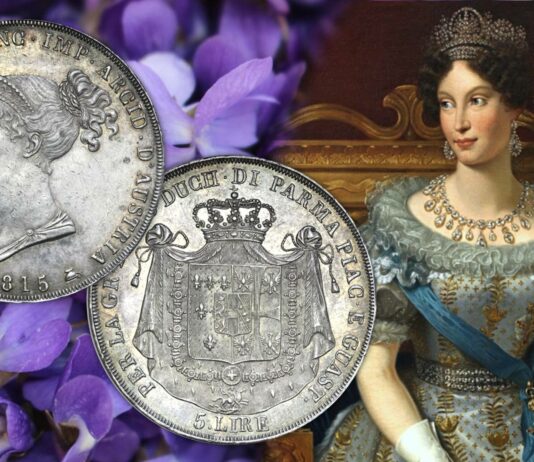 maria luigia duchessa parma piacenza guastalla monete lire centesimi marengo scudo oro argento