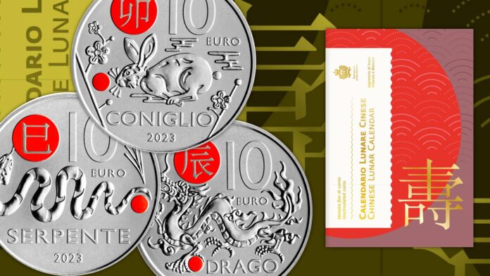 san marino euro monete calendario lanare cinese coniglio drago serpente orietta rossi