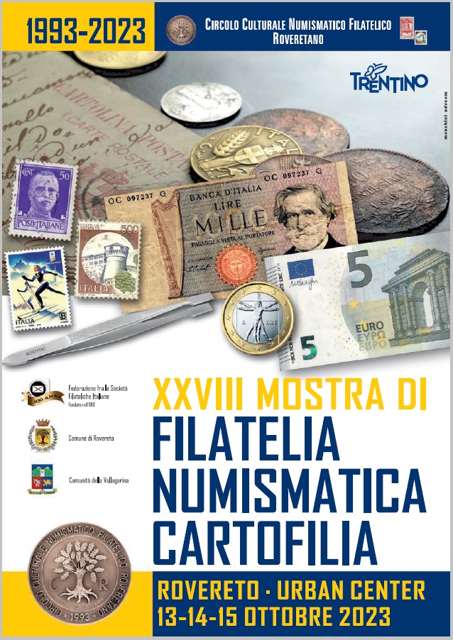 circolo filatelia numismatica cartofilia monete francobolli cartoline rovereto anniversario medaglia