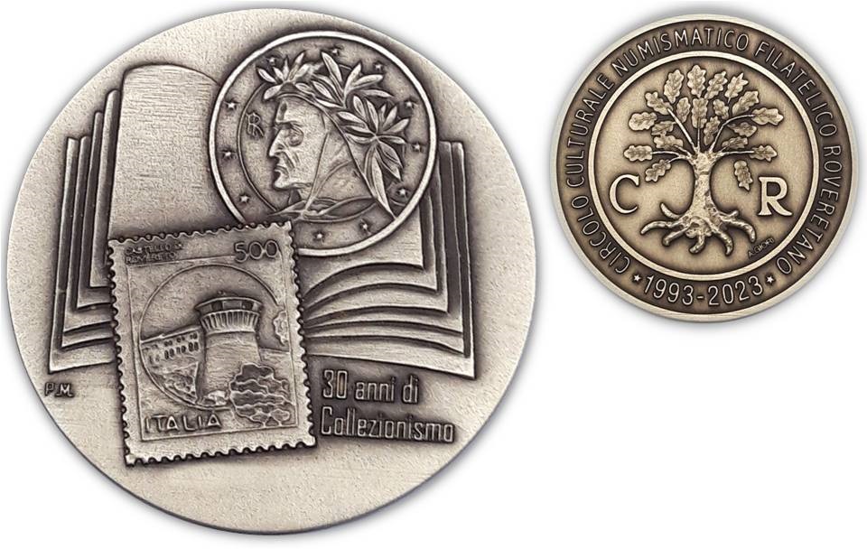 circolo filatelia numismatica cartofilia monete francobolli cartoline rovereto anniversario medaglia