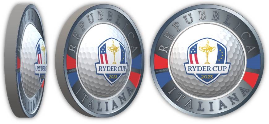 ryder cup golf roma 2023 moneta ipzs italia argento colori