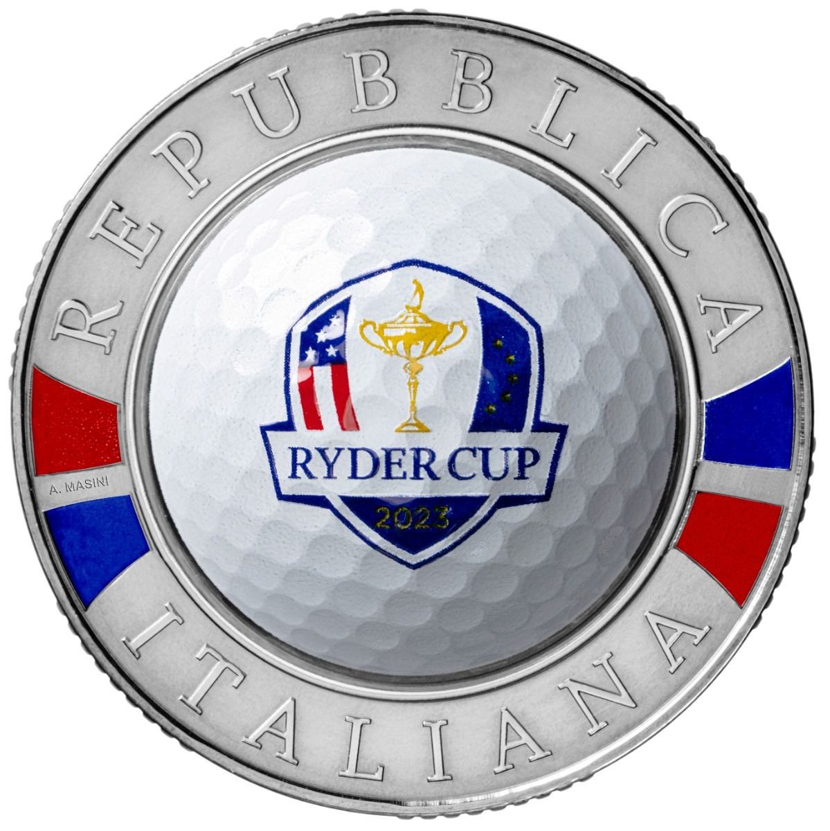 ryder cup golf roma 2023 moneta ipzs italia argento colori