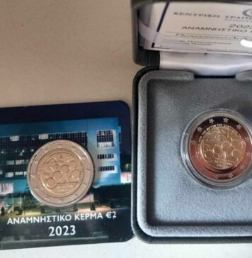 2 euro banca centrale di cipro moneta commemorativa