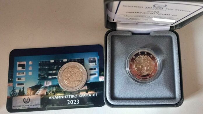 2 euro banca centrale di cipro moneta commemorativa