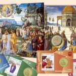 filatelia e numismatica vaticano monete francobolli papa francesco perugino 2 euro