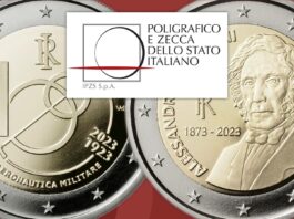 divisionale proof 2023 italia ipzs 2 euro manzoni aeronautica militare