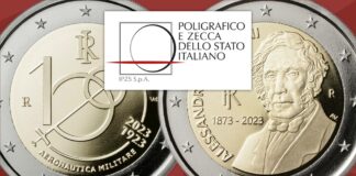 divisionale proof 2023 italia ipzs 2 euro manzoni aeronautica militare