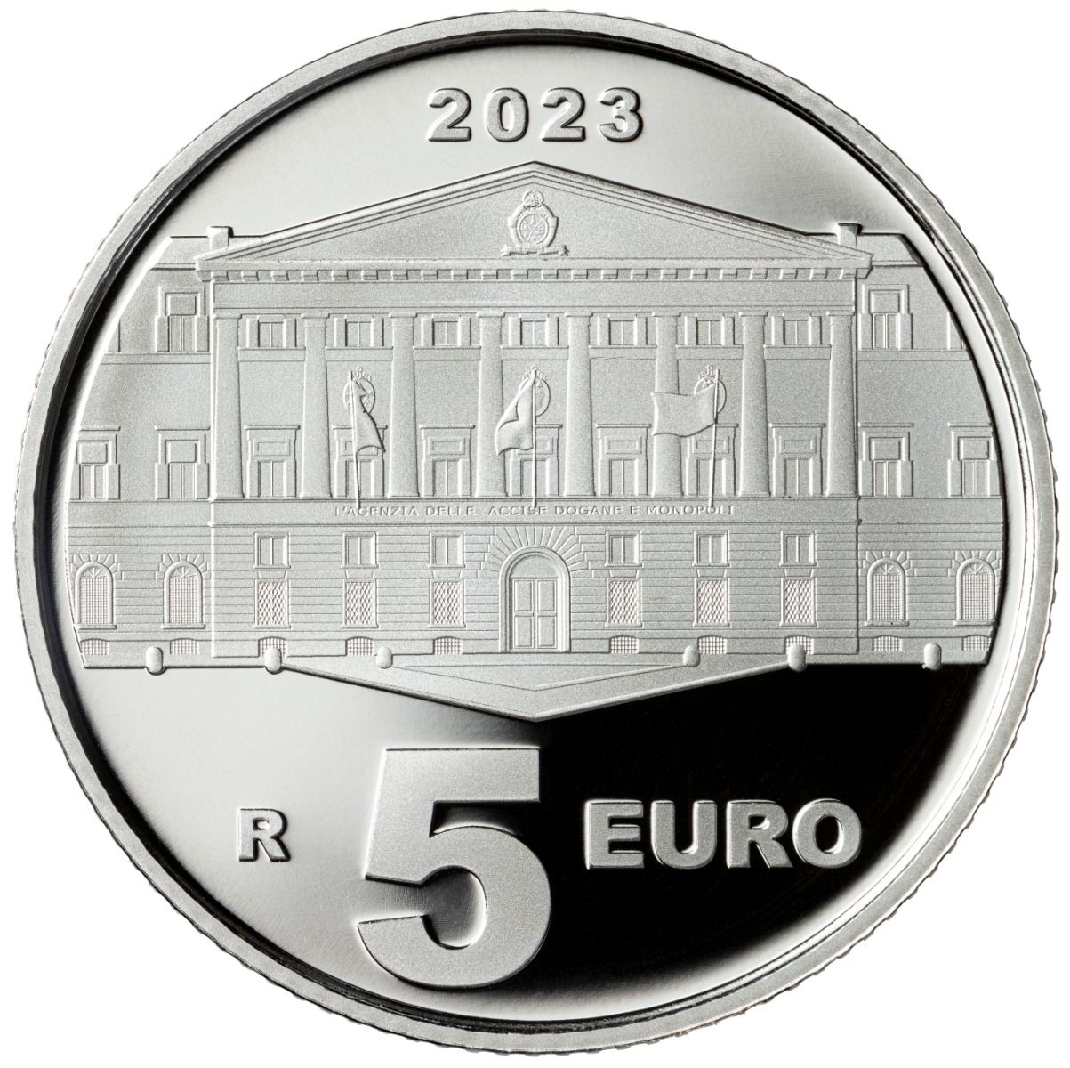 moneta 5 euro agenzia dogane e monopoli ipzs argento