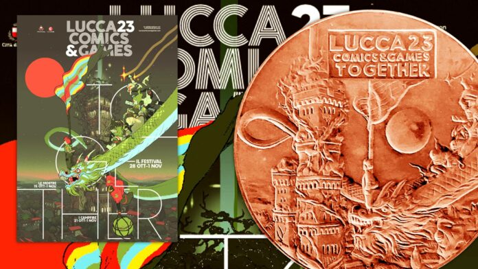 lucca comics & games 2023 manga anime cartoon giochi cosplay medaglia zecca together