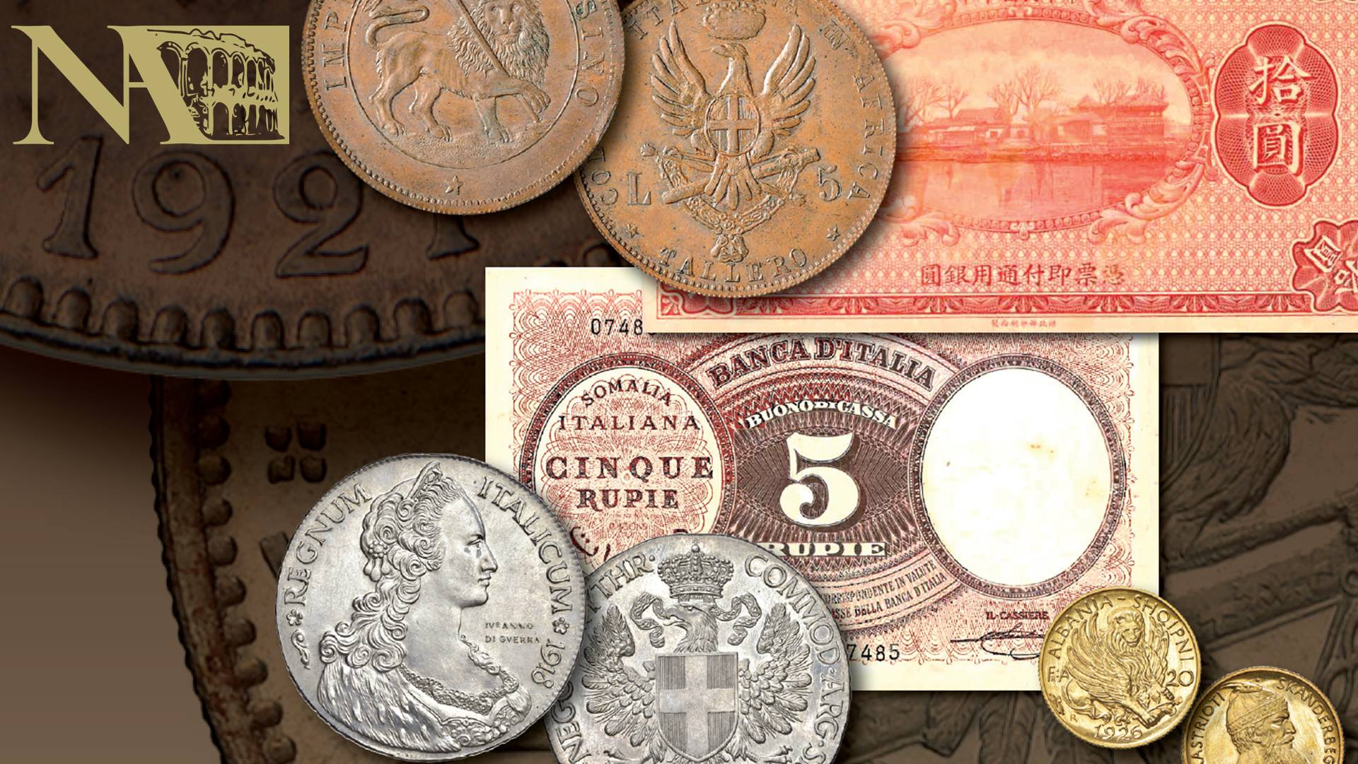 da assab all'afis monete banconote italia colonie eritrea somalia tientsin albania prove progetti rarità nomnisma verona asta