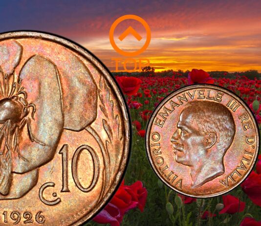 10 centesimi 1919-1937 ape papavero renato brozzi regno d'italia