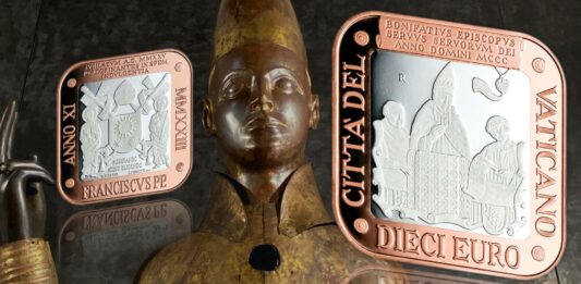 monete per l'anno santo 2025 vaticano croce giubileo bonifacio 1300 indulgenza gabriella titotto argento rame