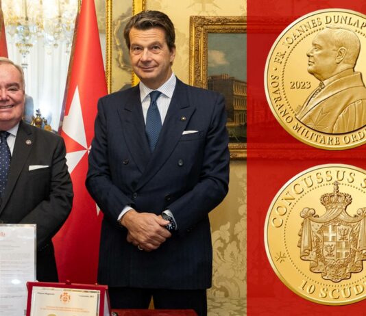 nuova serie numismatica ordine di malta smom fra' john dunlap gran maestro