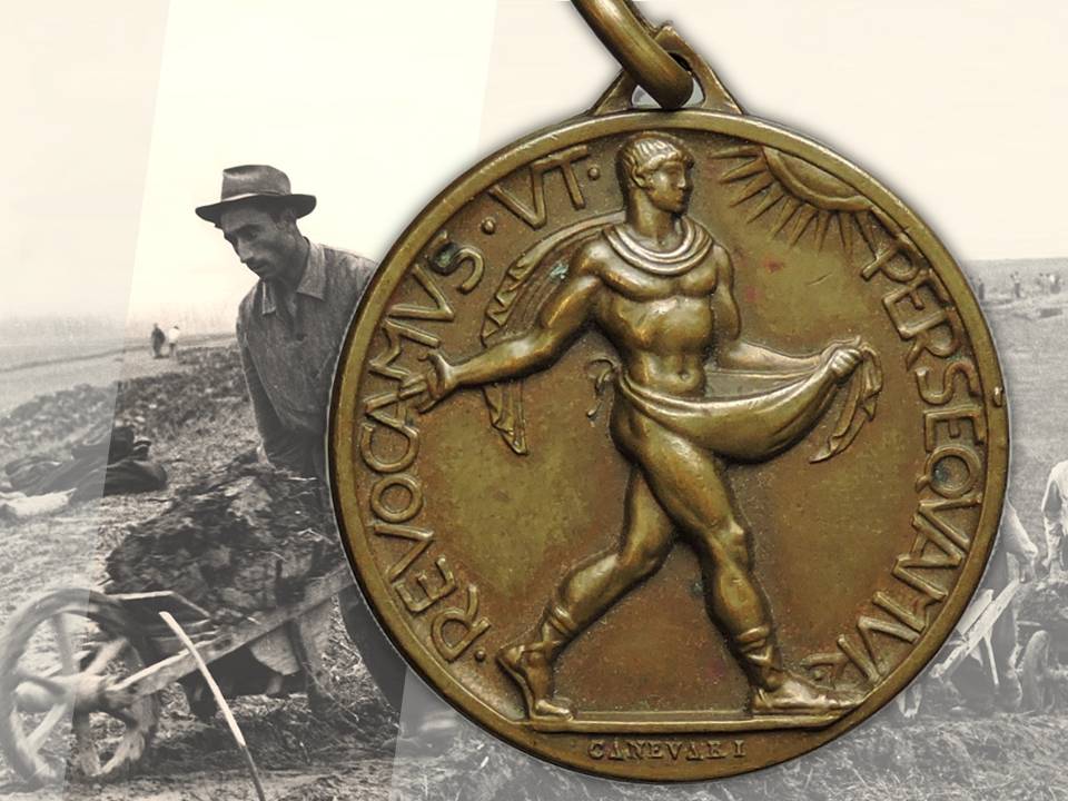 bonifica agro romano romagnoli scariolanti medaglia silvio canevari ostia fascismo foro mussolini
