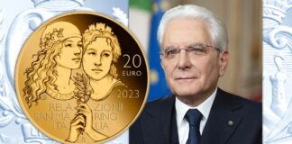 presidente mattarella moneta 20 euro oro relazioni italia san marino