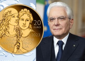 presidente mattarella moneta 20 euro oro relazioni italia san marino