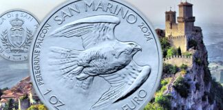 euro moneta oncia argento san marino titano falco pellegrino novità bullion