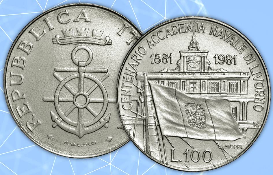 monete da 100 lire commemorative italia marconi fao accademia navale università bologna banca d'italia acmonital argento