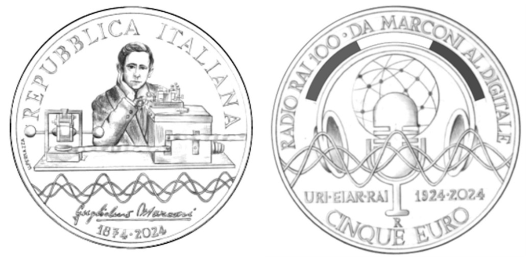 monete italiane del 2024 pietro mennea vasco rossi guglielmo marconi atletica musica rock albachiara consob radio rai eiar atletica amerigo vespucci marina militare
