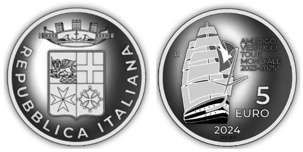monete italiane del 2024 pietro mennea vasco rossi guglielmo marconi atletica musica rock albachiara consob radio rai eiar atletica amerigo vespucci marina militare
