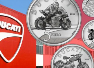 ducati moto gran prix cucciolo 916 panigale ipzs monete euro