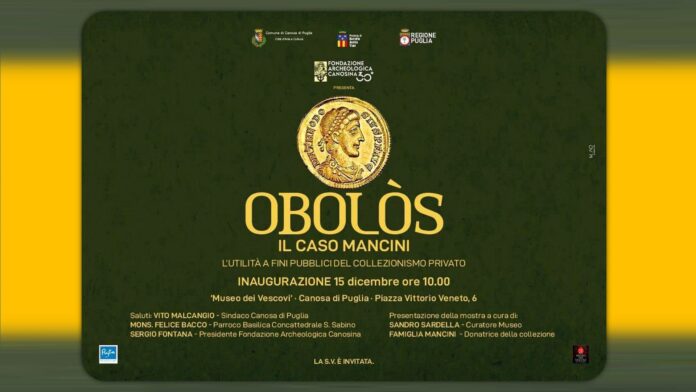 mostra numismatica monete canosa puglia obolos mancini pubblico privato