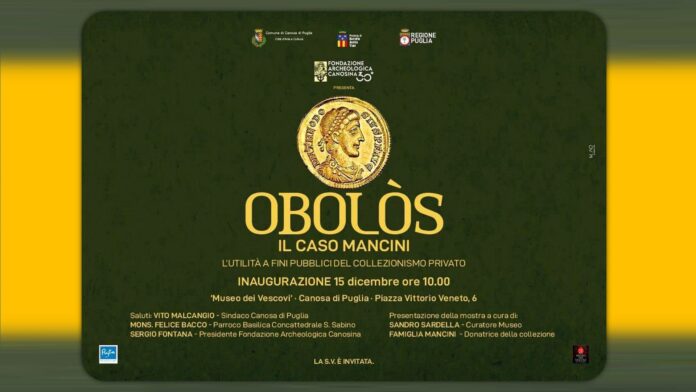 mostra numismatica monete canosa puglia obolos mancini pubblico privato