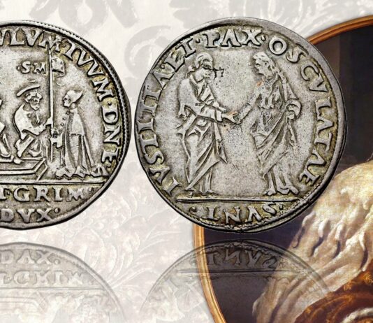 antonio grimani osella 1521 argento pace giustizia perdono lepanto sconfitta flotta venezia