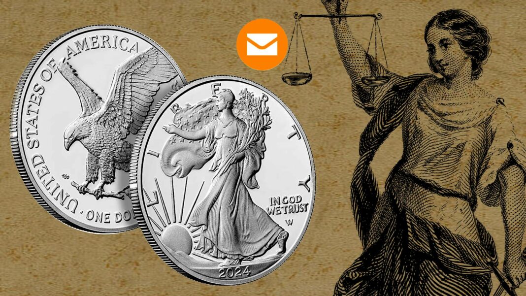 oncia troy argento bullion un dollaro eagle us mint silver tolleranza