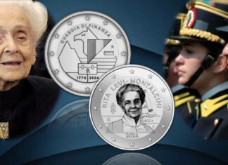 2 euro italiani 2024 rita levi-montalcini guardia di finanza premio nobel zodiaco ariete leone sagittario ipzs segni di fuoco