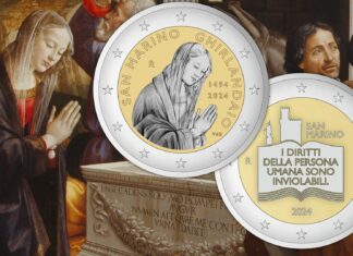 monete 2 euro di san marino 2024 diritti persona domenico ghirlandaio adoreazione dei magi firenze costituzione repubblica