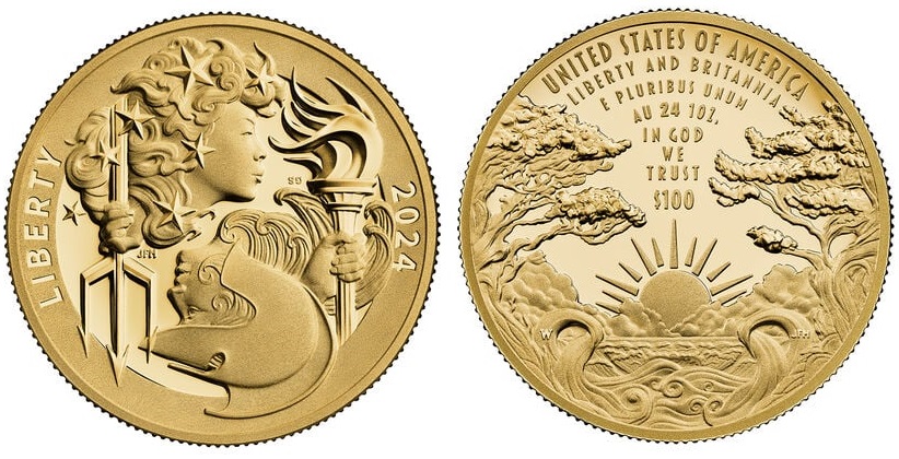 liberty e britannia monete medaglie oro argento bullion usa uk donne