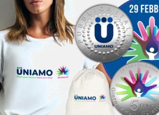 uniamo malattie rare 29 febbraio moneta 5 euro claudia momoni ipzs zecca argento colori