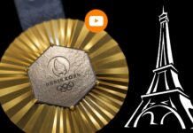 medaglie olimpiche per parigi 2024 oro argento bronzo acciaio torre eiffel esagono premio sport