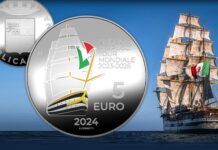 amerigo vespucci marina militare tour mondiale nave scuola moneta ipzs 5 euro