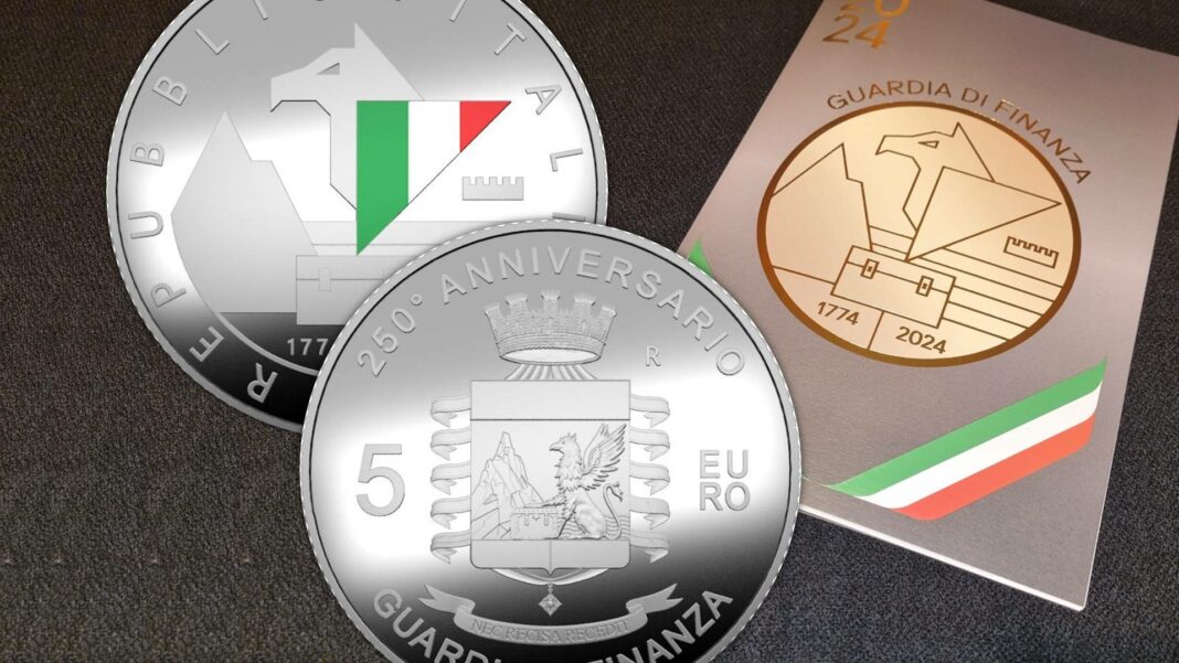 guardia di finanza fiamme gialle 250 anni euro monete ipzs italia
