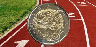 2 euro paris 2024 moneta torre eiffel atletica marsiglia olimpiadi monnie de paris