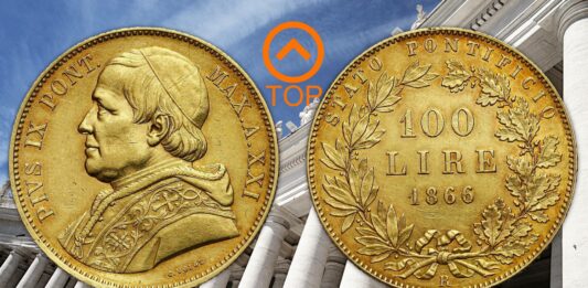 lira pontificia pio ix editto monetario zecca moneta oro argento rame centesimi riforma 1866