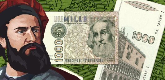 1000 lire marco polo banca d'italia milione viaggi avventura esplorazione cina india oriente medioevo venezia
