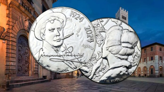oncia di puccini musica arte medaglia argento bullion lucca zecca roberto gnaganelli
