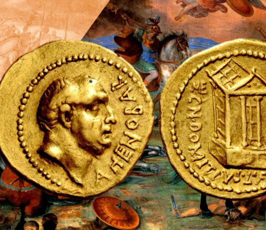 gneo domizio enobarbo roma repubblica guerre civili cesare augusto pomepo aureo moneta