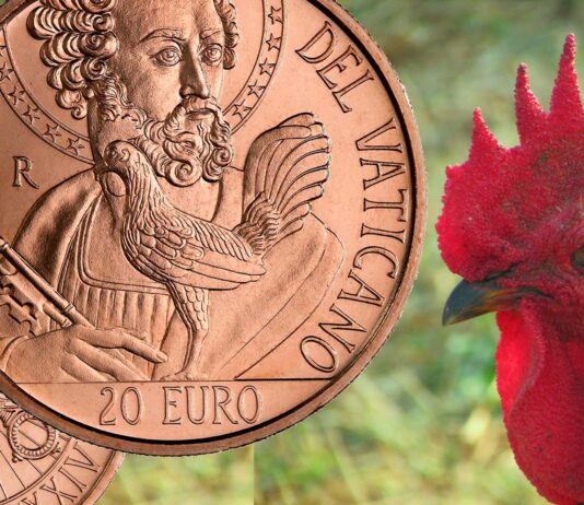 gallo di san pietro arte e fede moneta vaticano euro 2024 daniela fusco
