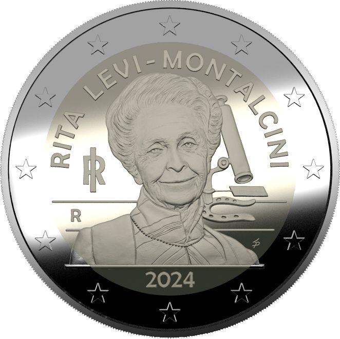 rita levi-montalcini 2 euro ipzs italia moneta silvia petrassi premio nobel
